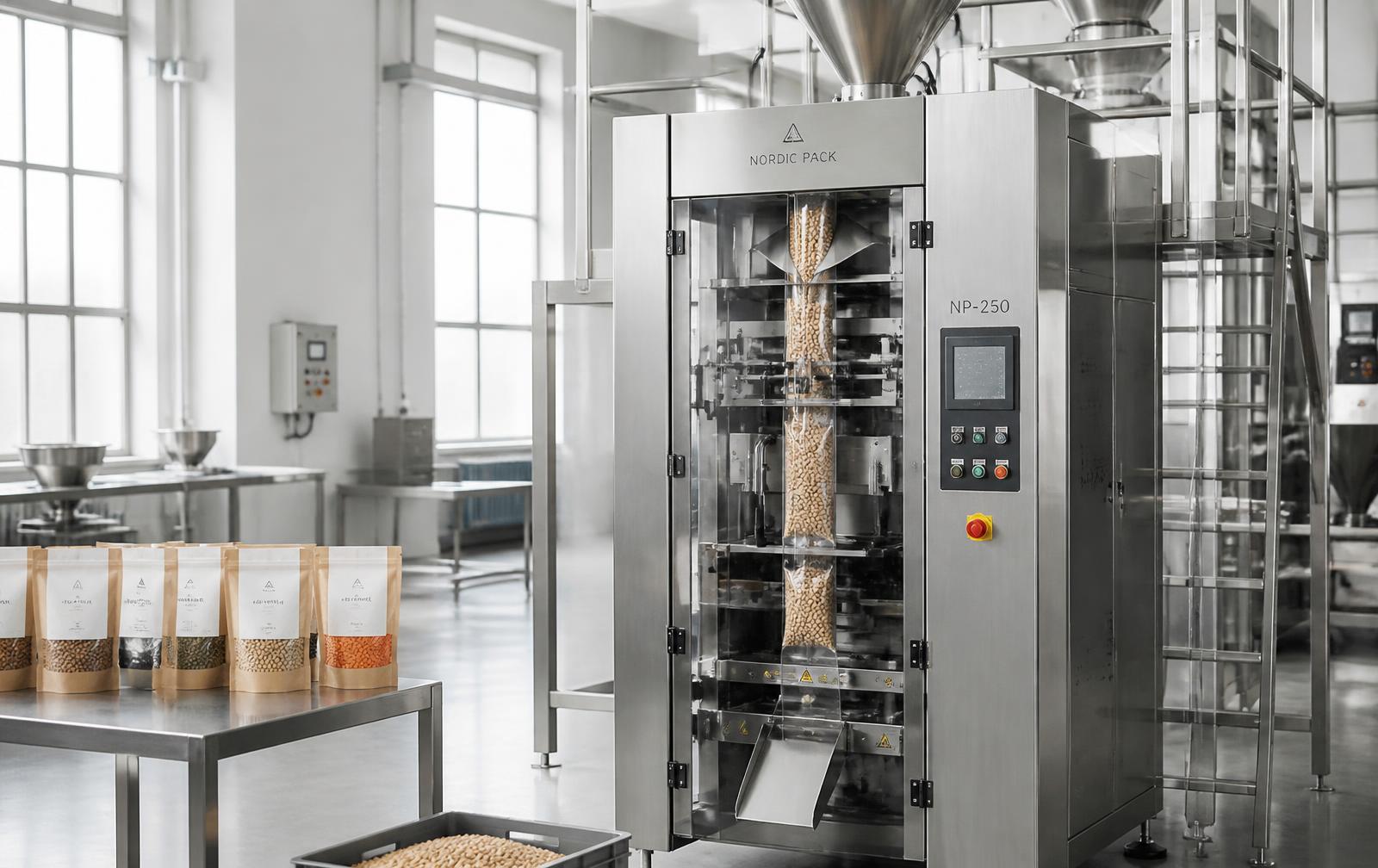 Packlinje i UG Factorys produktionsanläggning